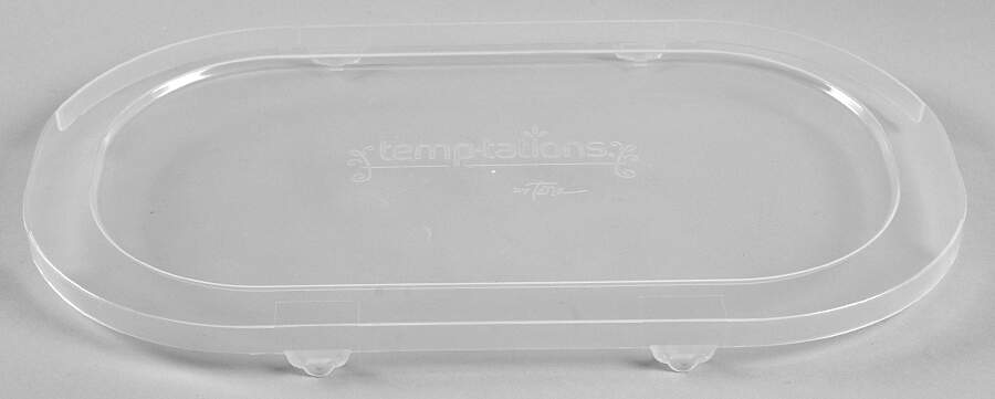 Floral Lace Red Plastic Lid for 15" Oval Baker by Temp-Tations-1