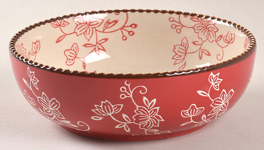 Floral Lace Red 6" All Purpose Bowl by Temp-Tations-1