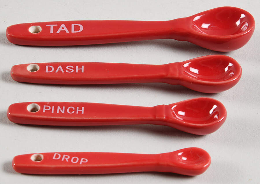 Floral Lace Red (4 Pc) Small Measuring Spoon Set by Temp-Tations-1