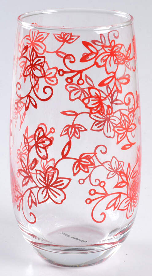 Floral Lace Red 16 Oz Glassware Tumbler by Temp-Tations-1