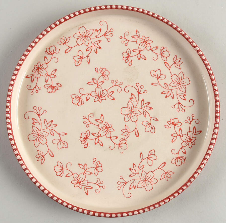 Floral Lace Red Salad Plate by Temp-Tations-1