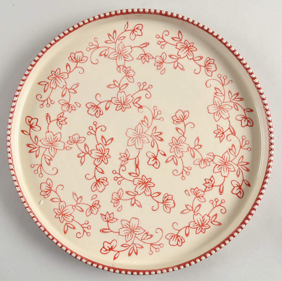 Floral Lace Red Dinner Plate by Temp-Tations-1