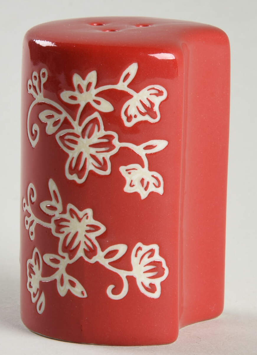 Floral Lace Red Pepper Shaker-Salt&Pepper 4 Pc Set by Temp-Tations-1