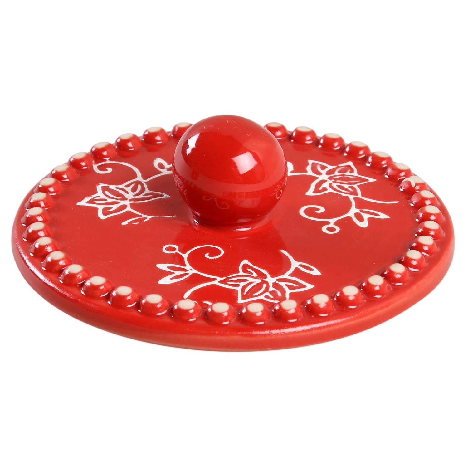 Floral Lace Red Lid for Sugar Bowl by Temp-Tations-1