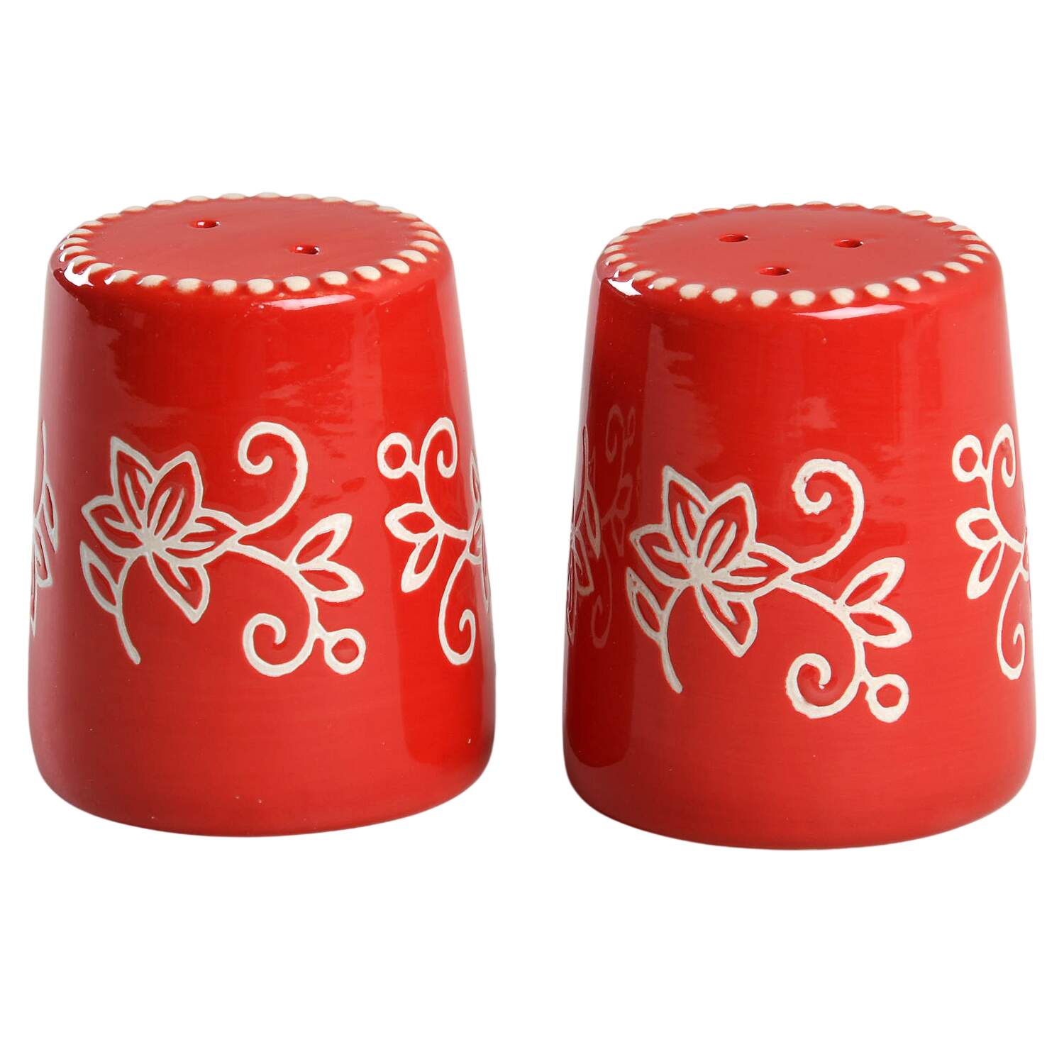Floral Lace Red Salt & Pepper Set (Centertaining Lazy Susan Set) by Temp-Tations-1