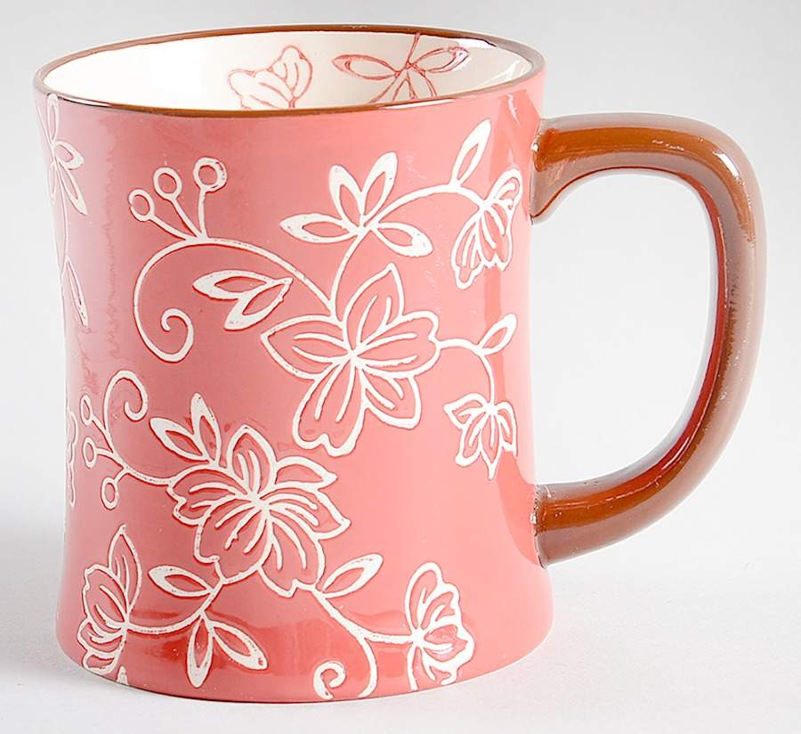 Floral Lace Red Mug by Temp-Tations-1