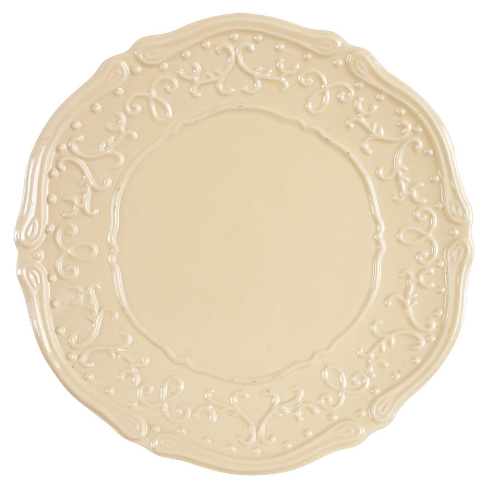 Vintage Grace Cream Dinner Plate by Temp-Tations-1