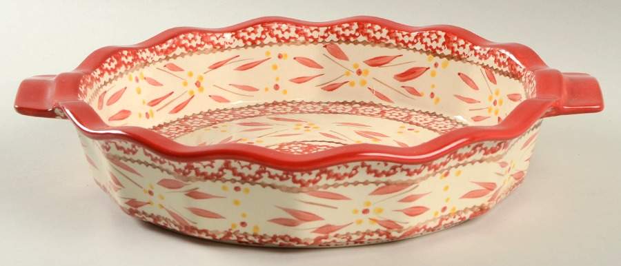 Old World Red 9" Pie Baking Plate by Temp-Tations-1