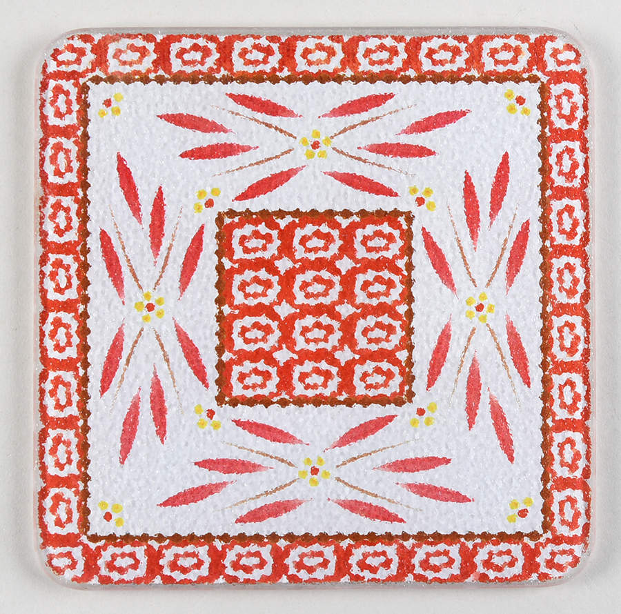 Old World Red Glass Trivet for 7" Square Baker by Temp-Tations-1