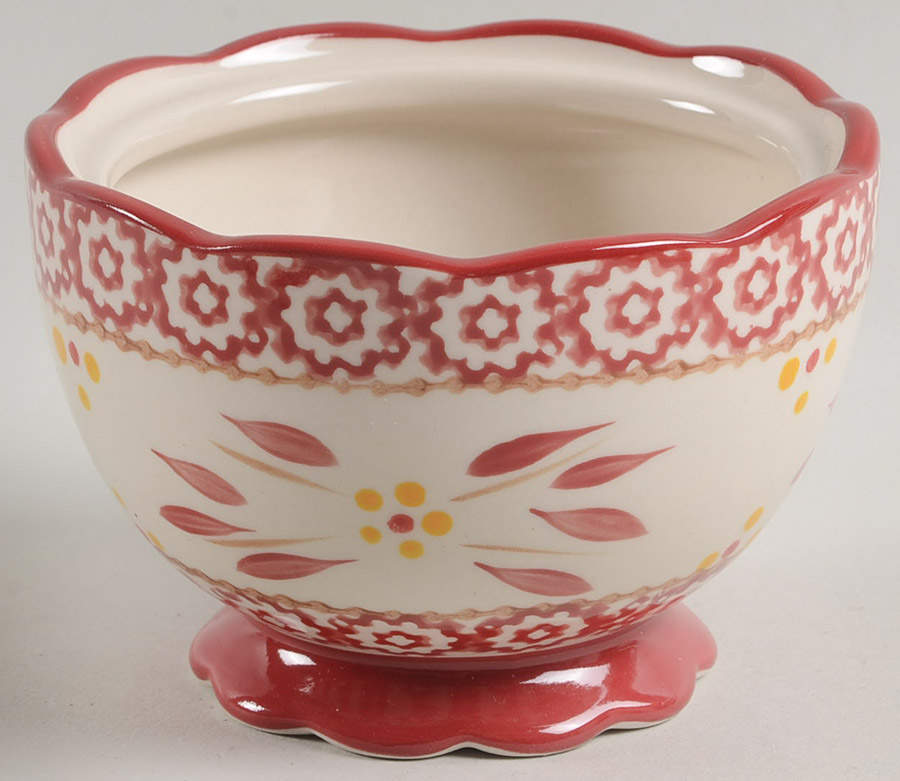 Old World Red Sugar Bowl No Lid by Temp-Tations-1