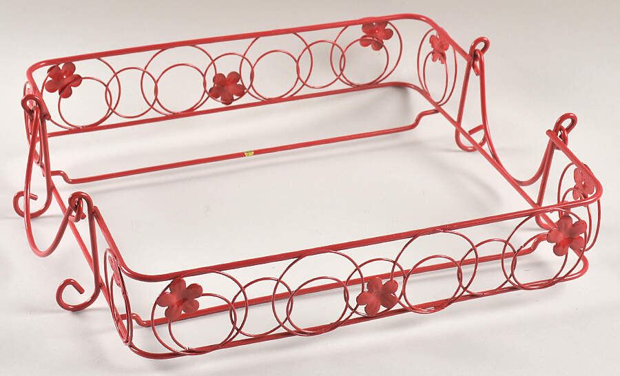 Old World Red Metal Stand for 13" Square Baker by Temp-Tations-1