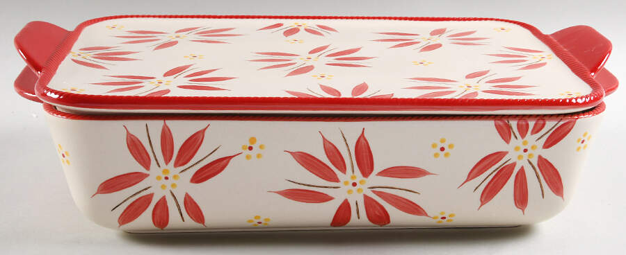 Old World Red Rectangular Baker & Lid by Temp-Tations-1