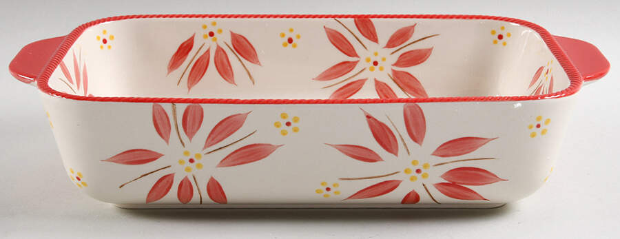 Old World Red 13"  Rectangular Baker by Temp-Tations-1