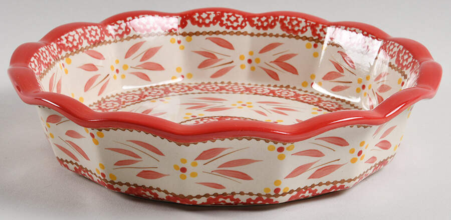 Old World Red 10" Pie Baking Plate by Temp-Tations-1