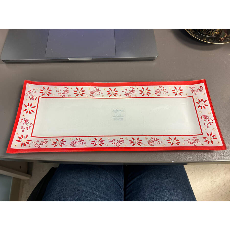 Old World Red Ceramic Tray for (4 Pc) Condiment Set by Temp-Tations-1