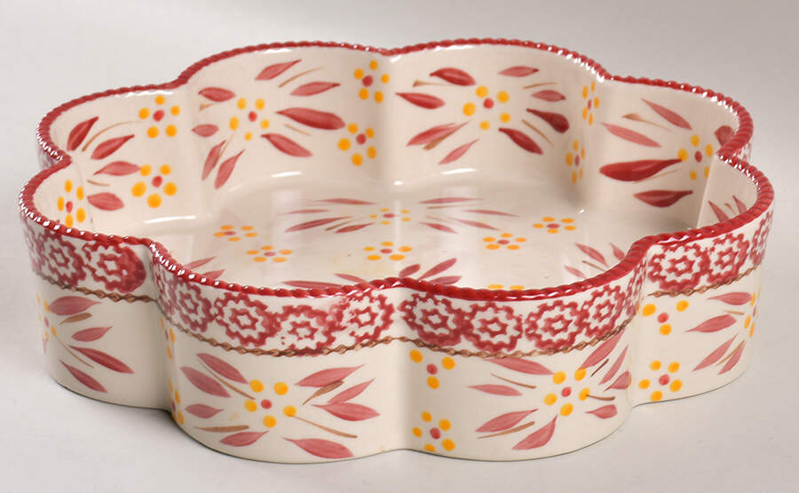 Old World Red 1.5 Qt Flower Shaped Baker by Temp-Tations-1