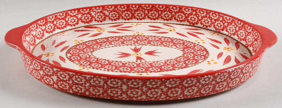 Old World Red Lid-It for 14" Oval Baker by Temp-Tations-1