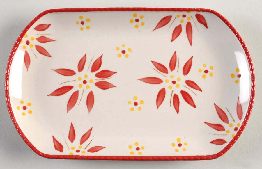 Old World Red 9" Rectangular Serving Platter by Temp-Tations-1