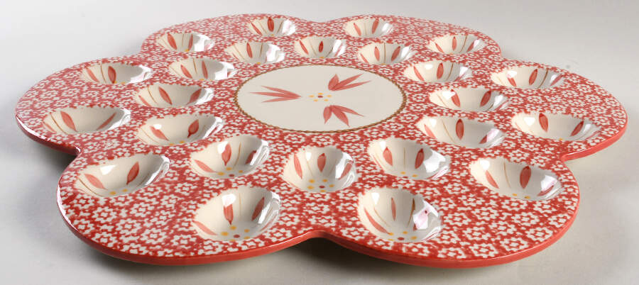 Old World Red Deviled Egg Plate by Temp-Tations-1