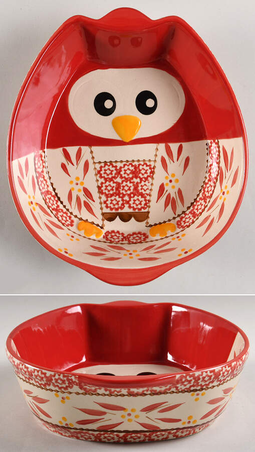 Old World Red 8" Figural Serving Bowl by Temp-Tations-1