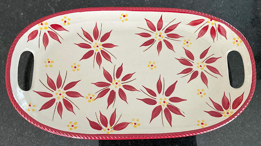 Old World Red Covered Soup Bowl & Sandwich Tray by Temp-Tations-1