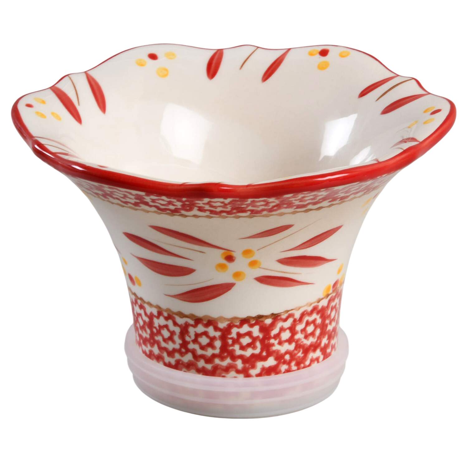 Old World Red Dip Bowl/Cake Pedestal w/Grip for Convertible Set by Temp-Tations-1