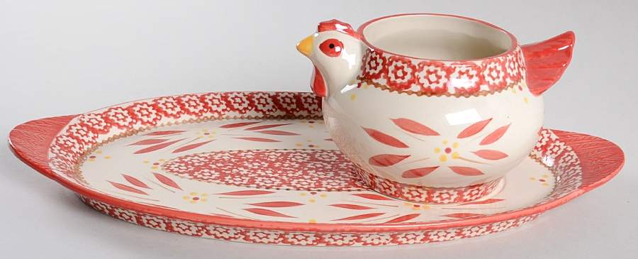 Old World Red Soup Mug & Sandwich Set by Temp-Tations-1