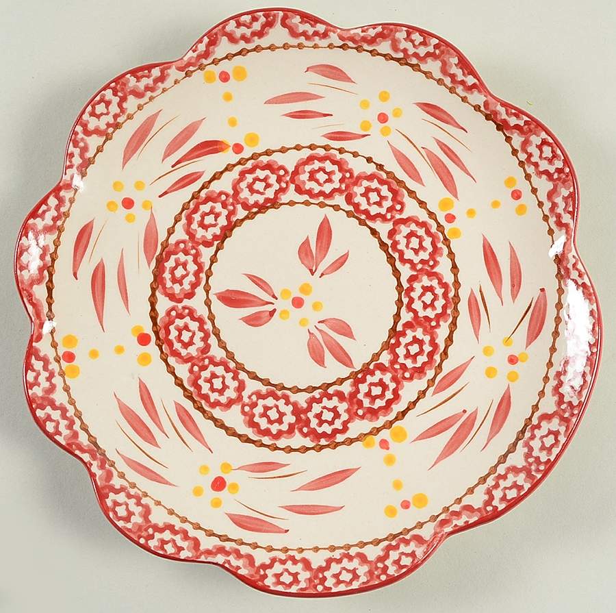 Old World Red Salad Plate by Temp-Tations-1