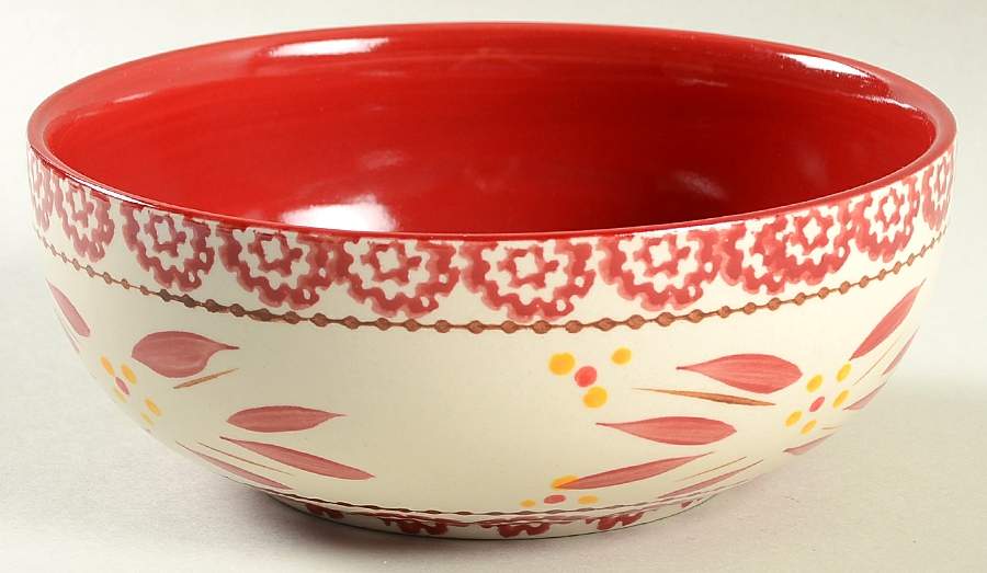 Old World Red Soup/Cereal Bowl by Temp-Tations-1