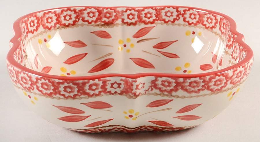 Old World Red Square Cereal Bowl by Temp-Tations-1