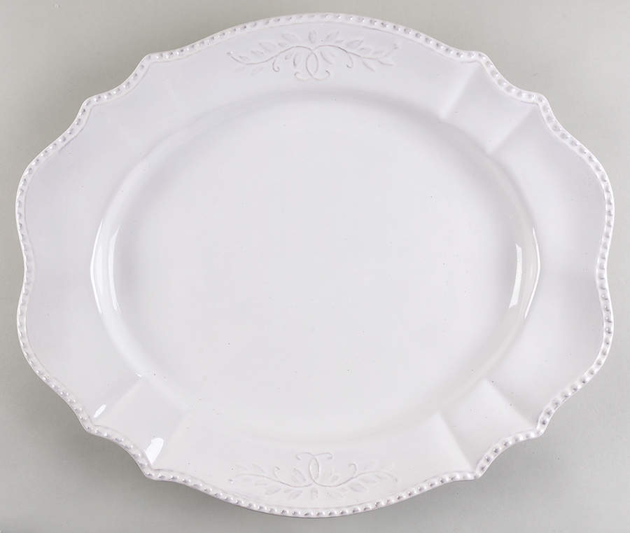 Le Provence White 20" Oval Serving Platter by Tabletops Unlimited-1