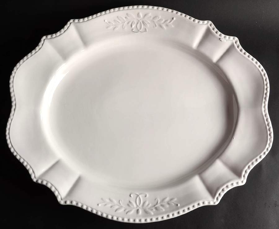 Le Provence White 21" Oval Serving Platter by Tabletops Unlimited-1