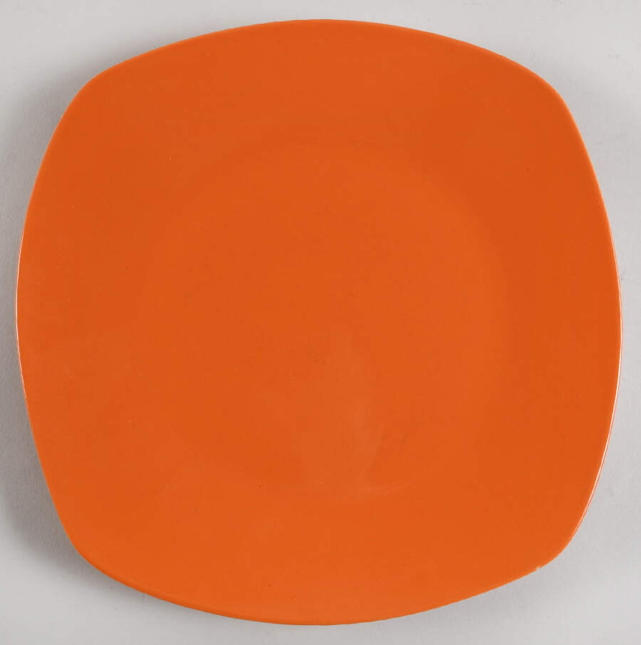 Solid Color Orange Square Dinner Plate by Tabletops Unlimited-1