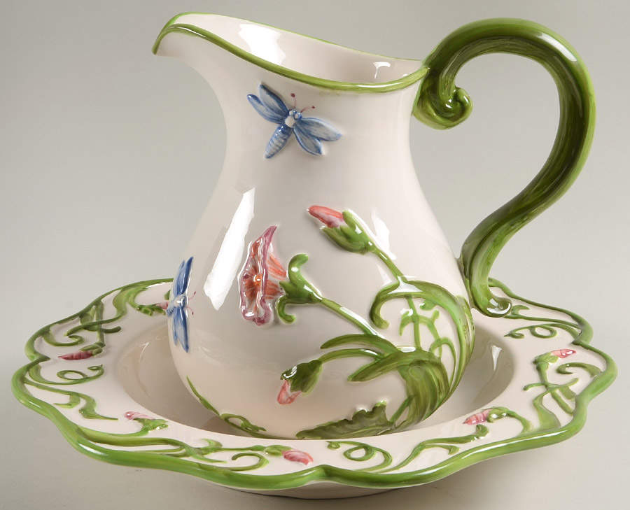 Dragonfly 64 Oz Pitcher and Bowl Set by Temp-Tations-1
