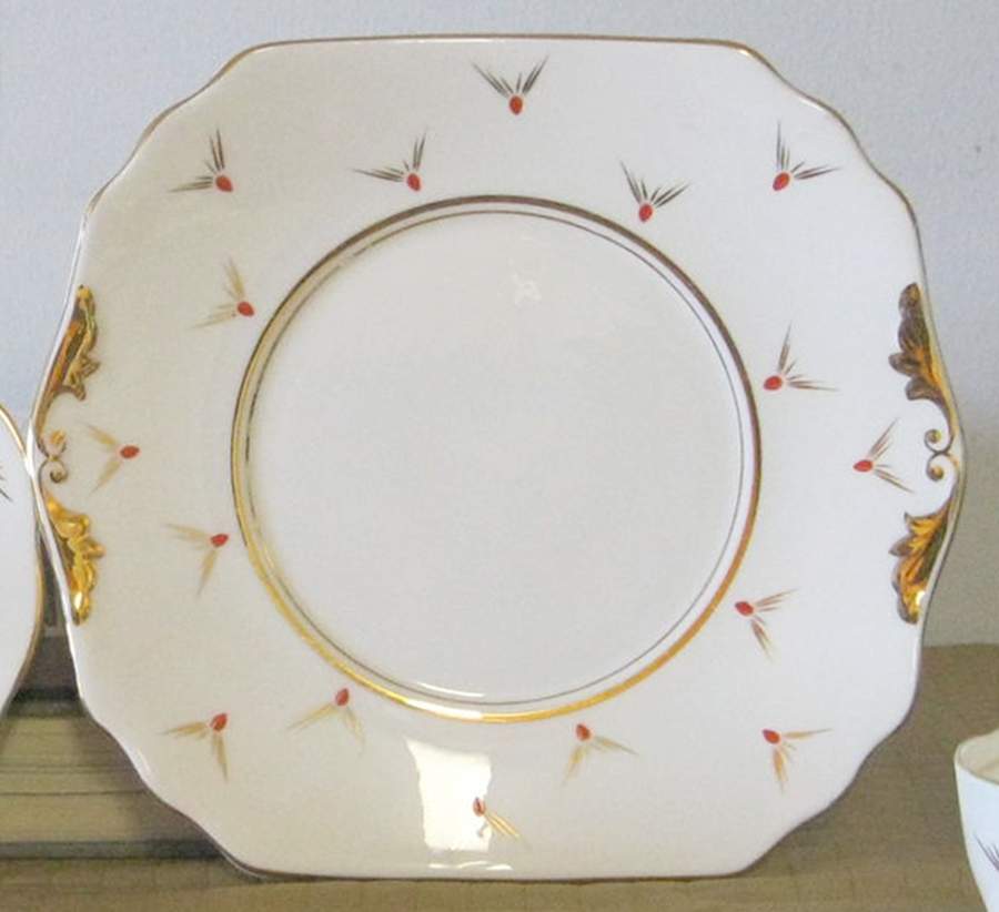 1066 Square Handled Cake Plate by Trentham (England)-1