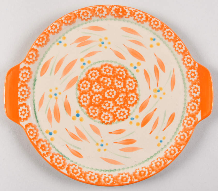 Old World Orange Spice 10" Round Lid-It (Trivet,Tray,Baker Lid) by Temp-Tations-1