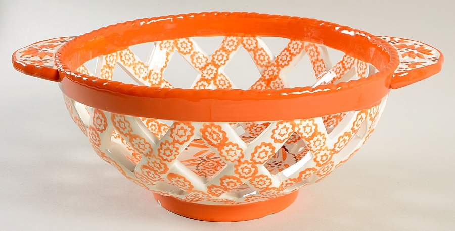Old World Orange Spice 11" Pierced Round Bowl by Temp-Tations-1