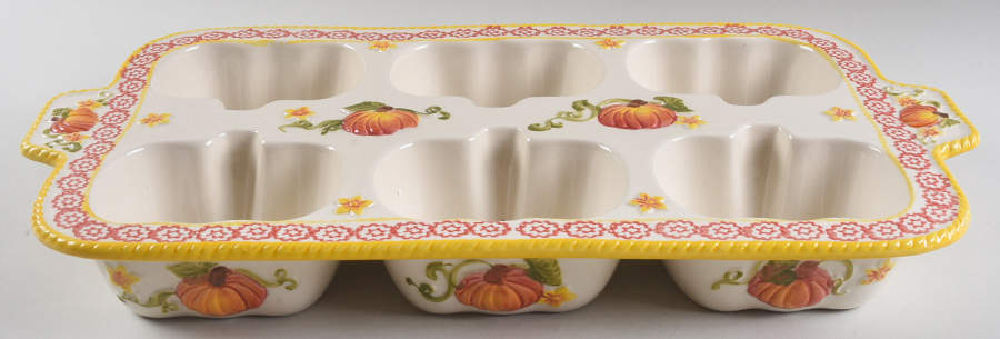 Pumpkin Patch Muffin Pan (Holds 6 Muffins) by Temp-Tations-1
