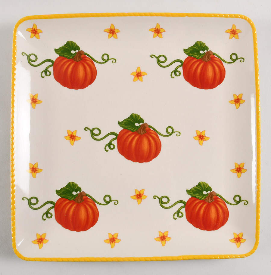 Pumpkin Patch Square Dinner Plate by Temp-Tations-1