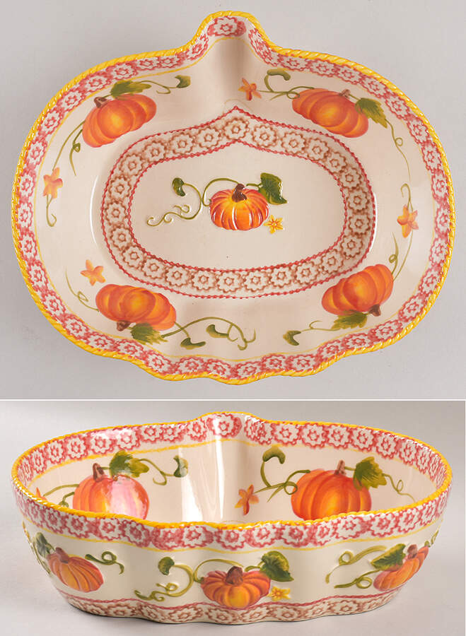Pumpkin Patch Medium Oven-to-Table Oval Baker by Temp-Tations-1