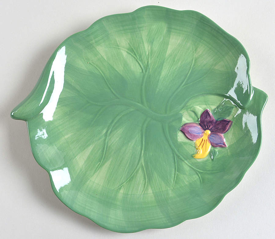 Figural Floral Violet Salad Plate by Temp-Tations-1