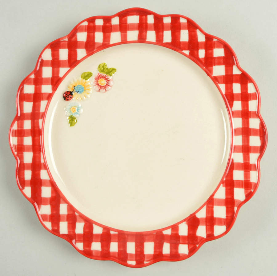 Gingham Garden Salad Plate by Temp-Tations-1