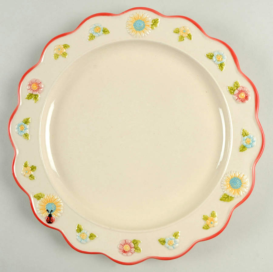 Gingham Garden Dinner Plate by Temp-Tations-1