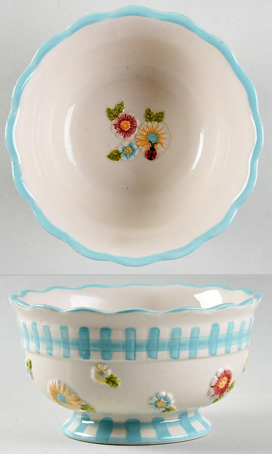 Gingham Garden Soup/Cereal Bowl by Temp-Tations-1