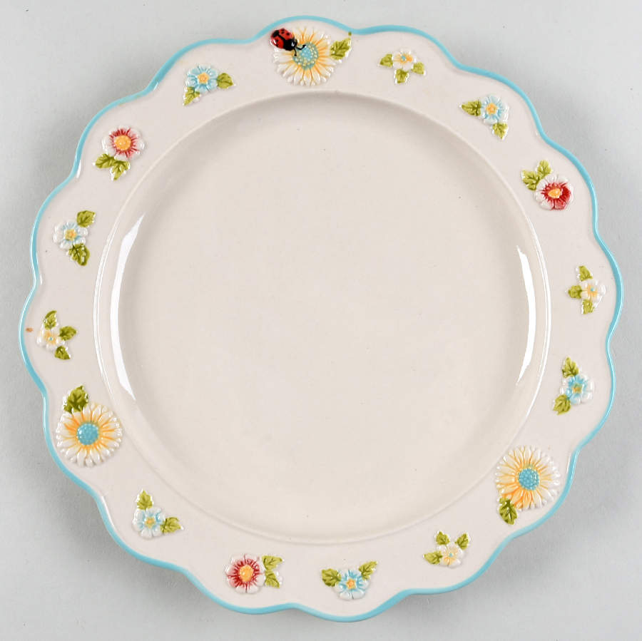 Gingham Garden Dinner Plate by Temp-Tations-1