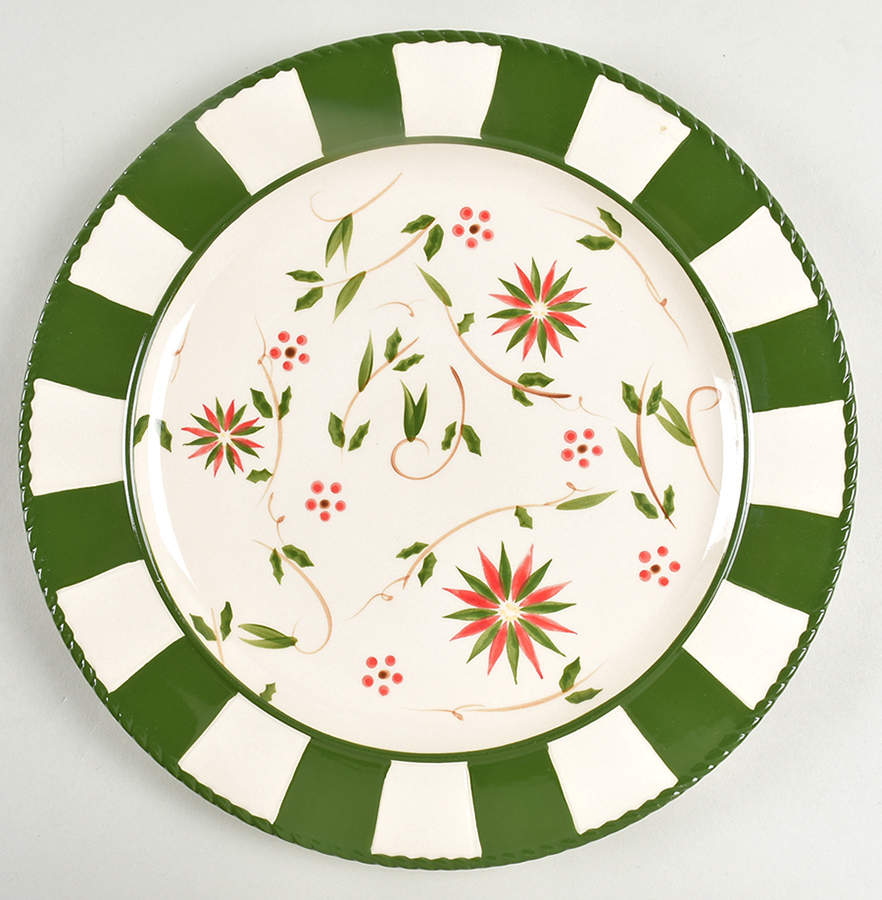 Old World Poinsettia Dinner Plate by Temp-Tations-1