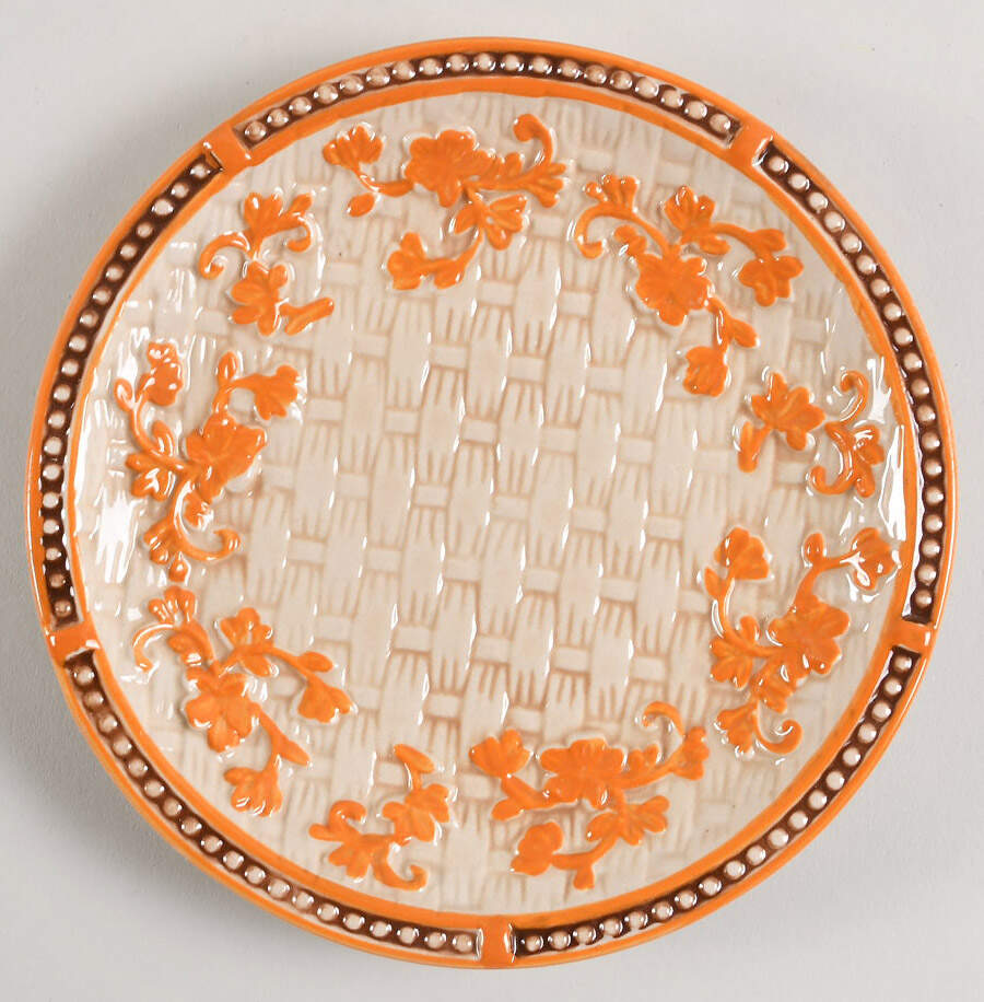 Floral Lace Basketweave Spice Dessert/Pie Plate by Temp-Tations-1