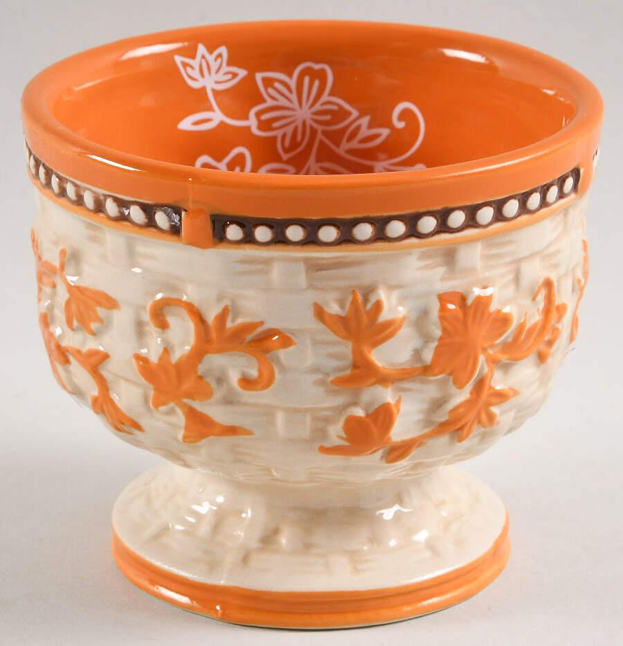Floral Lace Basketweave Spice Cup No Handle by Temp-Tations-1