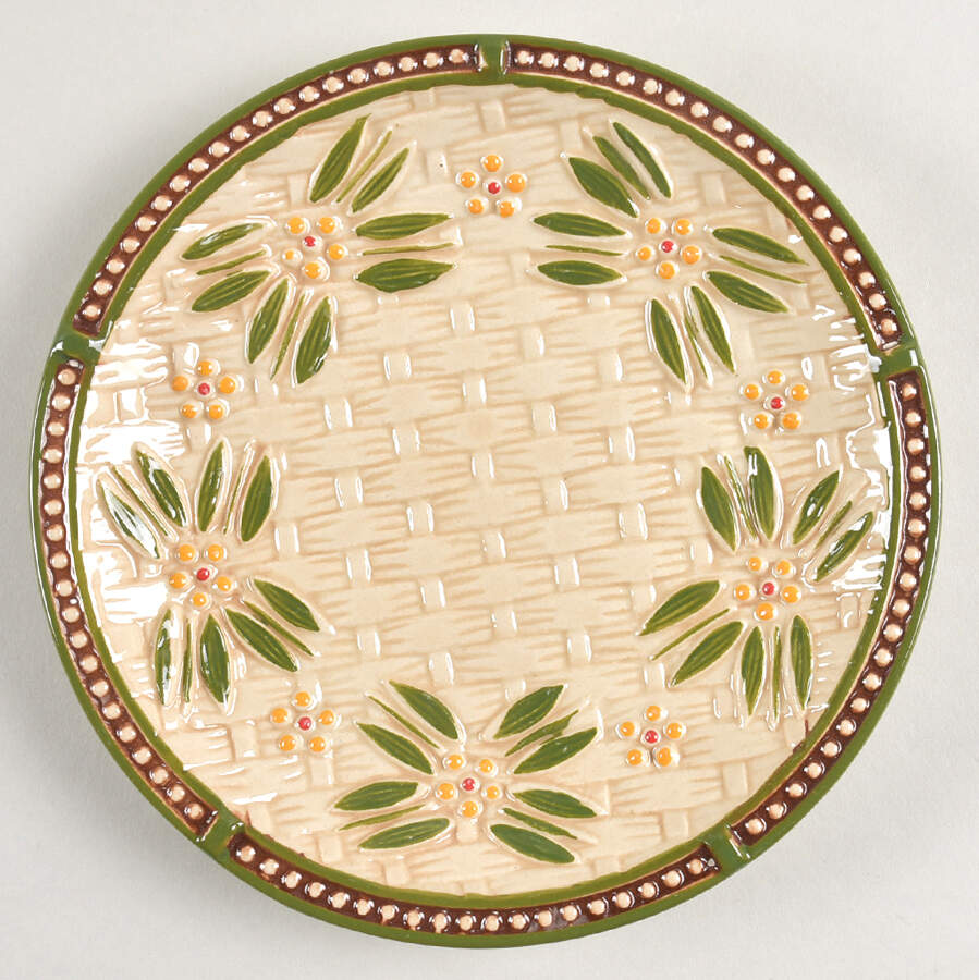 Old World Basketweave Green Salad Plate by Temp-Tations-1