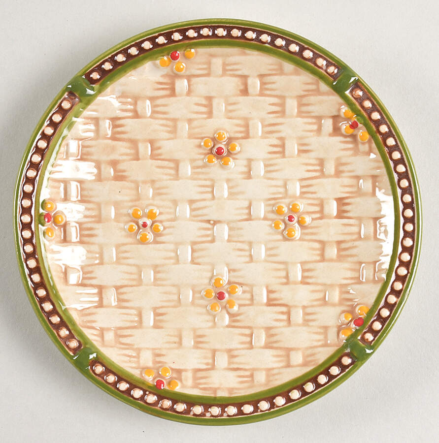 Old World Basketweave Green Bread & Butter Plate by Temp-Tations-1